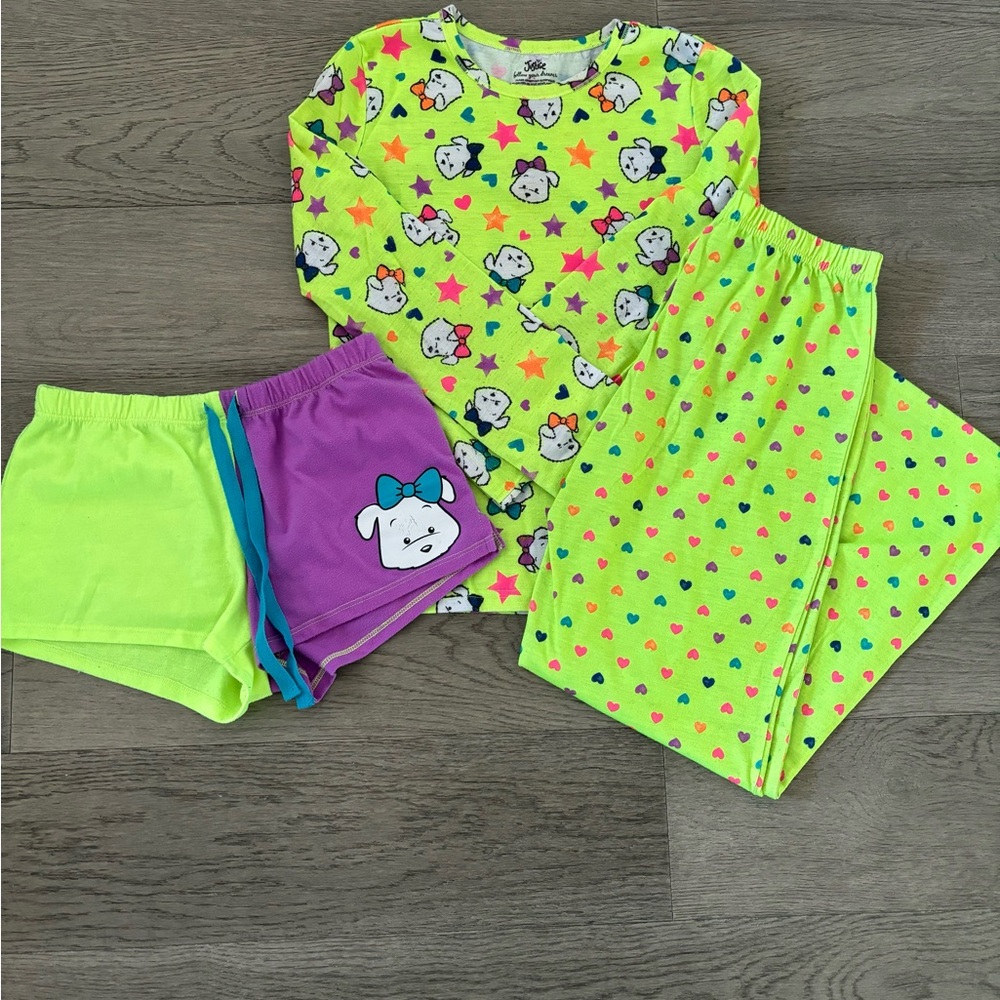 Justice Neon Puppy Pajama Set